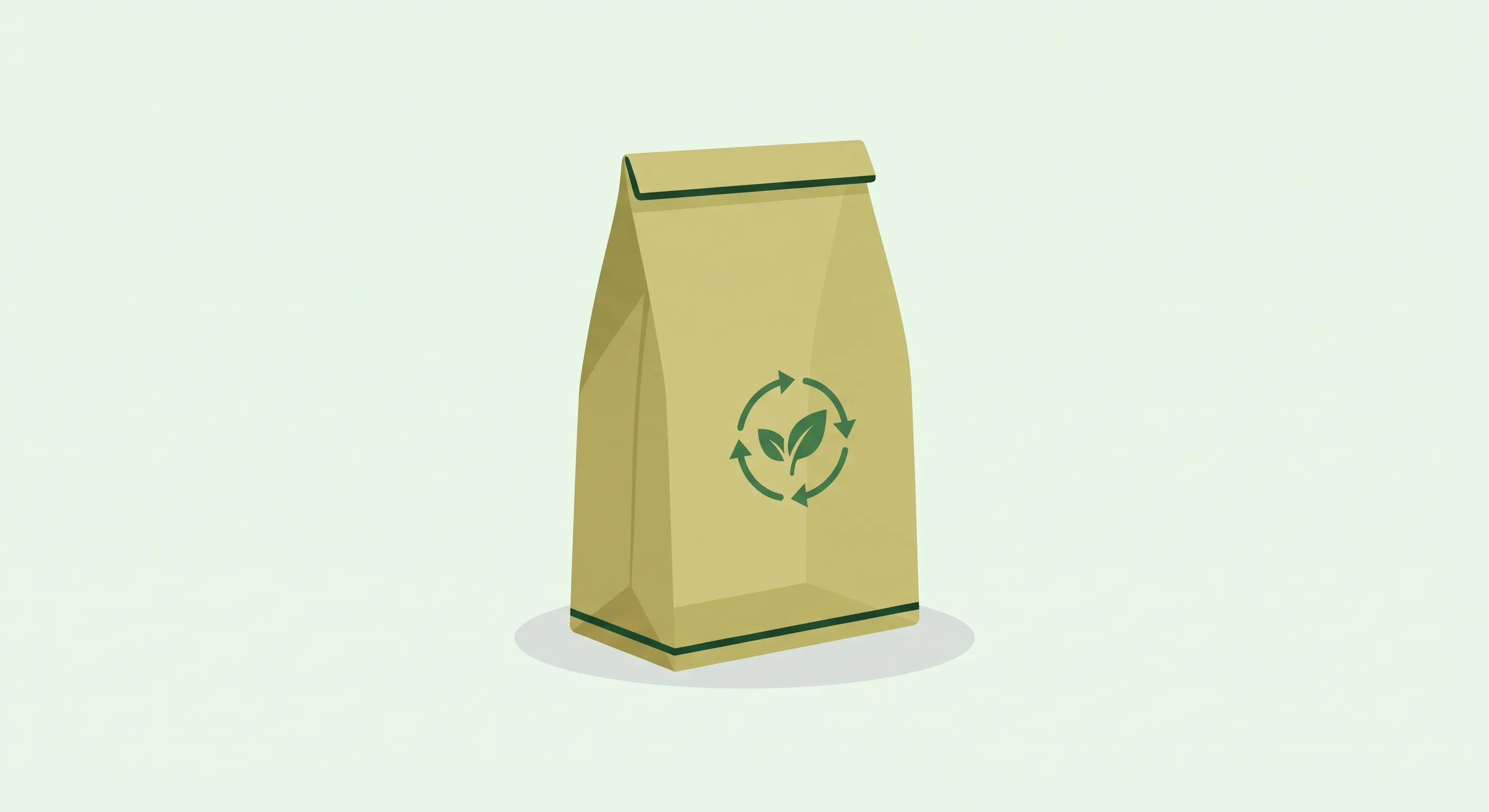 Bolsa compostable sin asas apilada