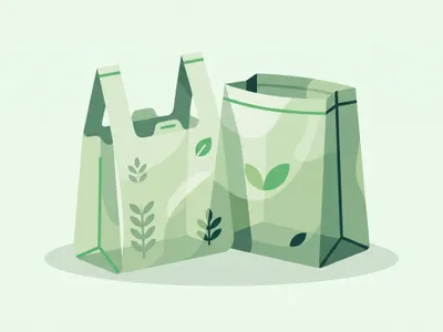 Bolsas compostables verdes apiladas
