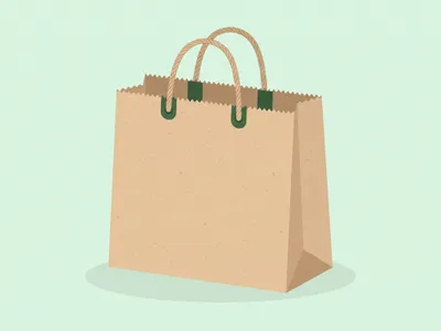 Bolsa de papel con asa de cordón