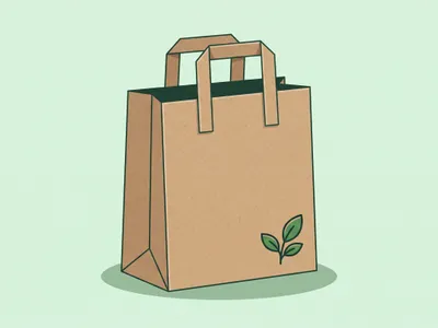 Bolsa de papel con asa plana