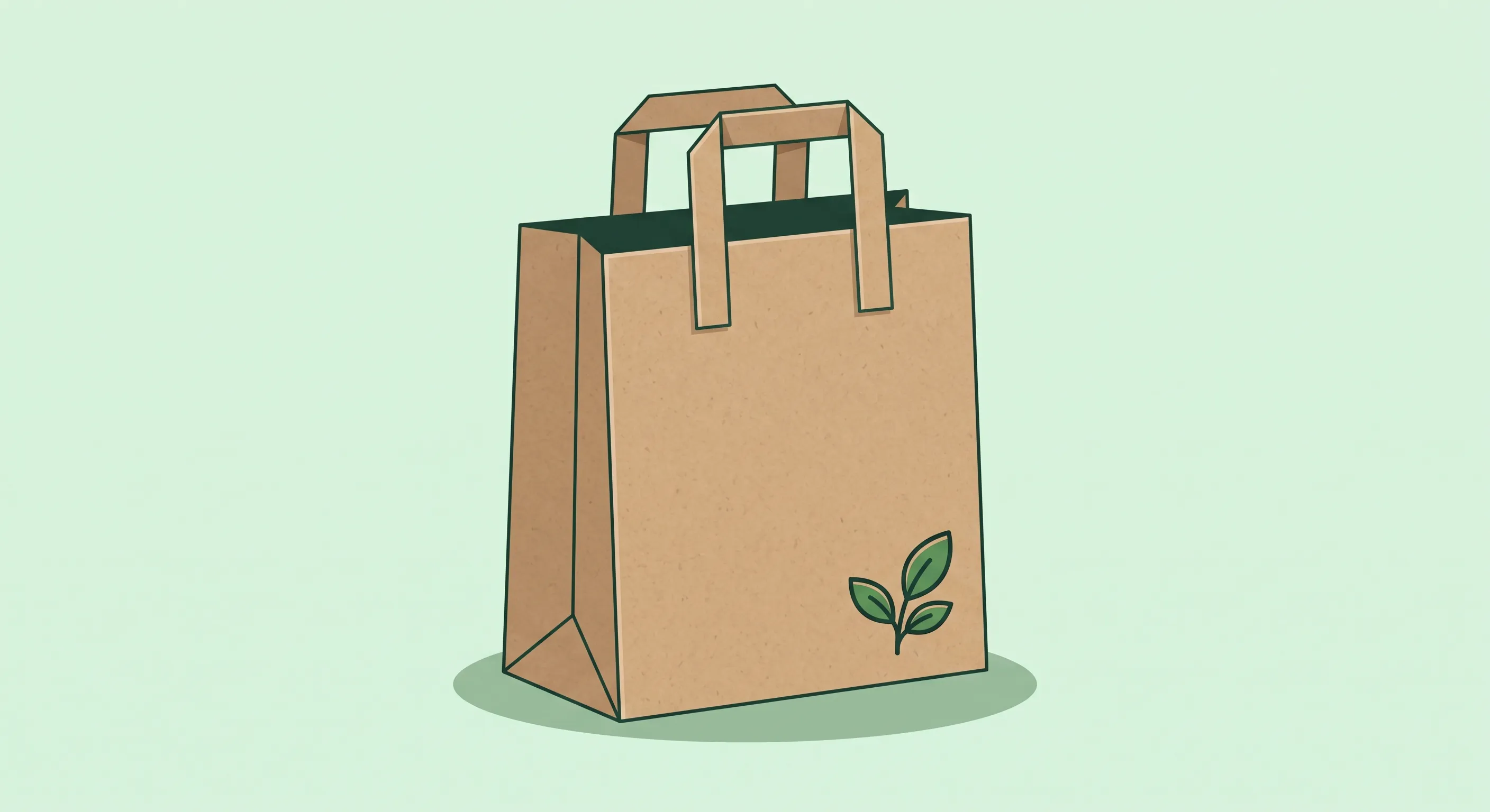 Bolsa de papel con asa plana