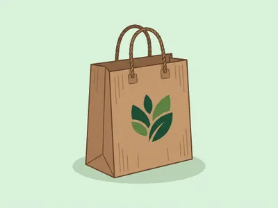 Bolsa de papel con asa retorcida
