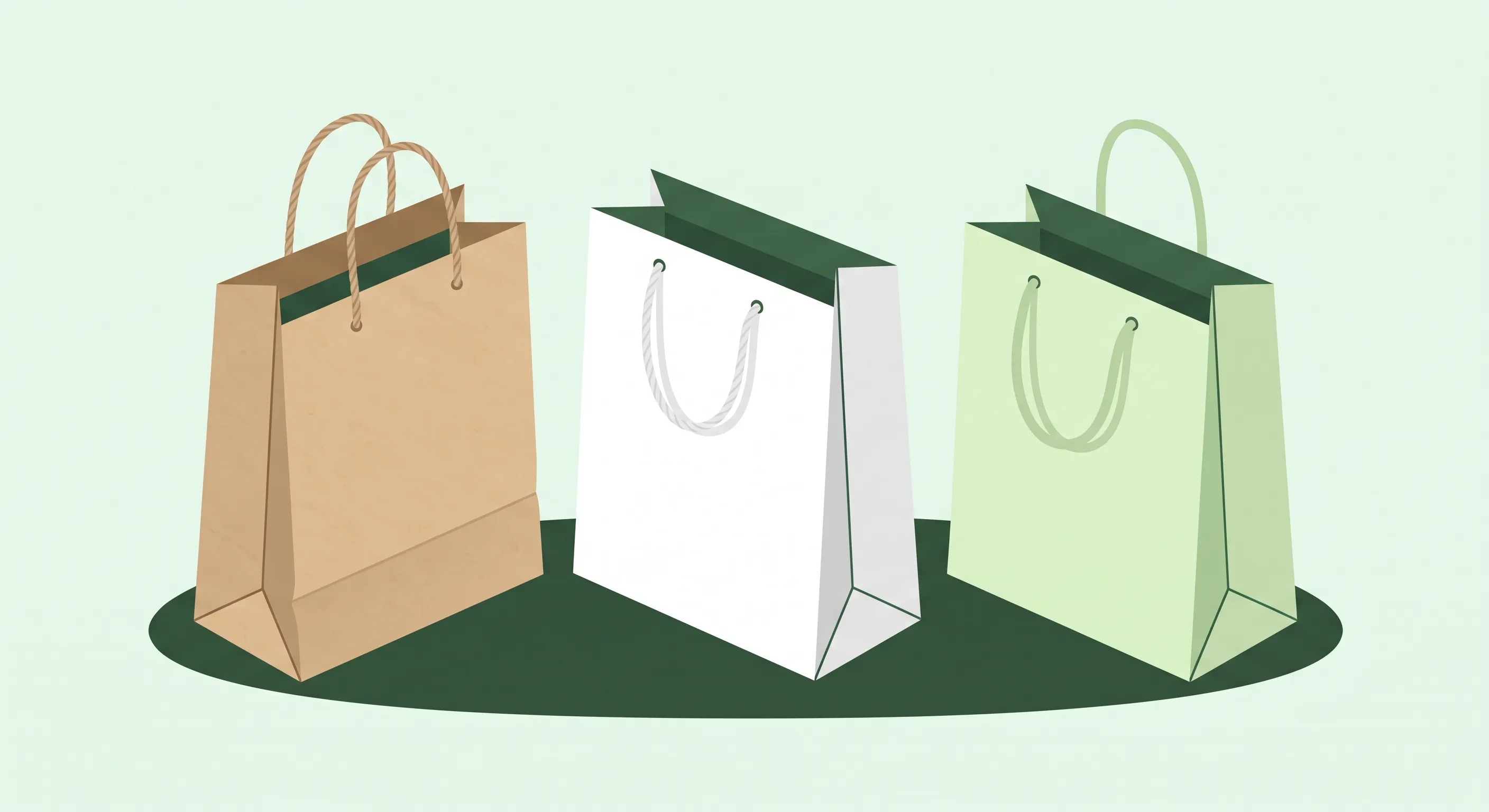 Surtido de bolsas de papel de distintos tamaños y colores