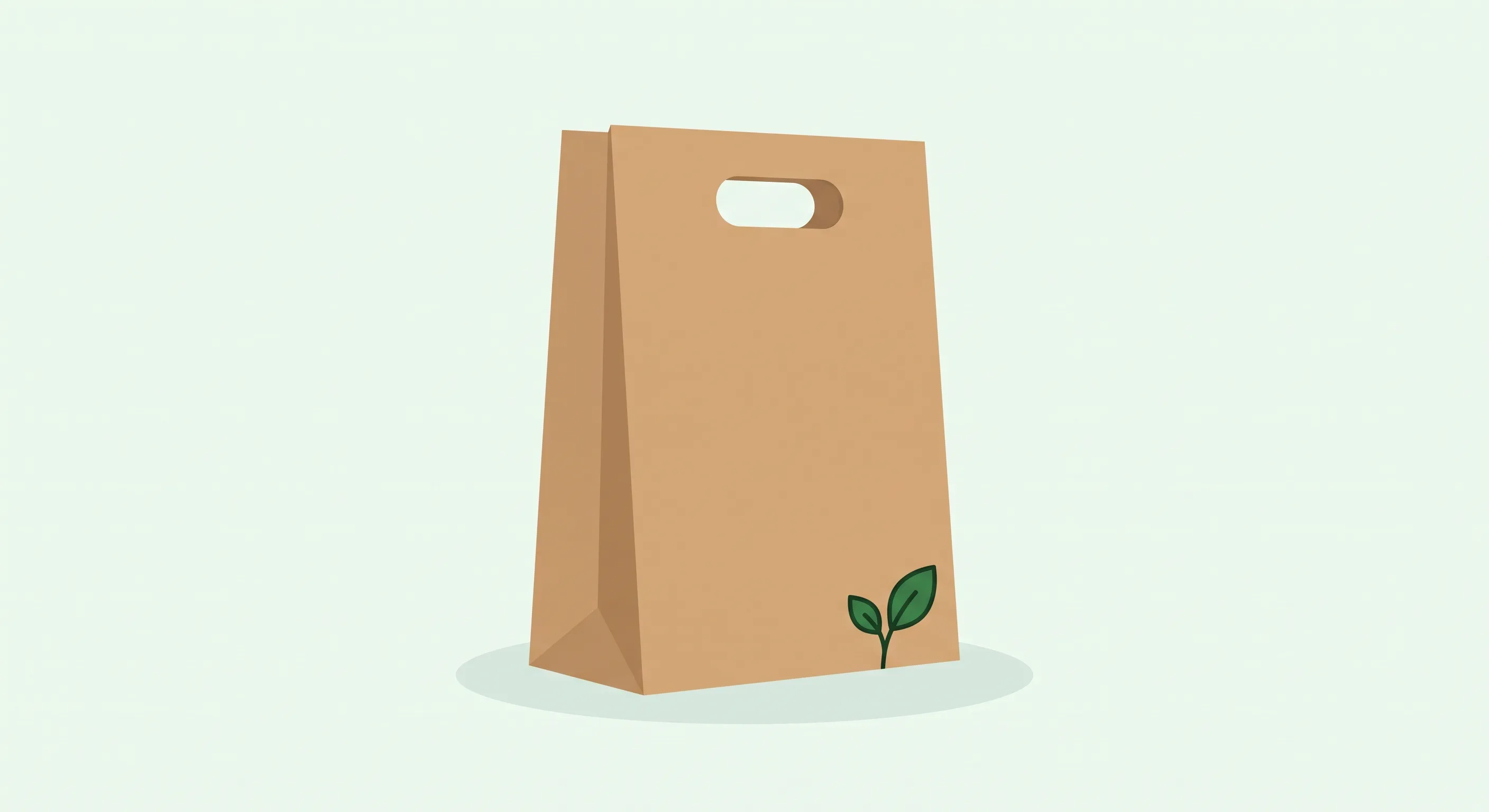 Bolsa de papel con asa troquelada