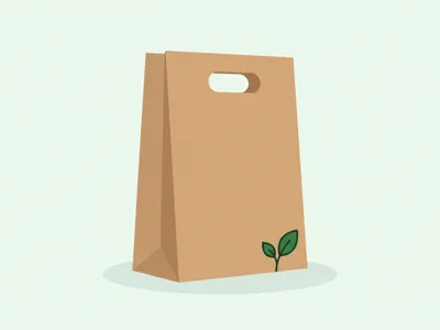 Bolsa de papel con asa troquelada