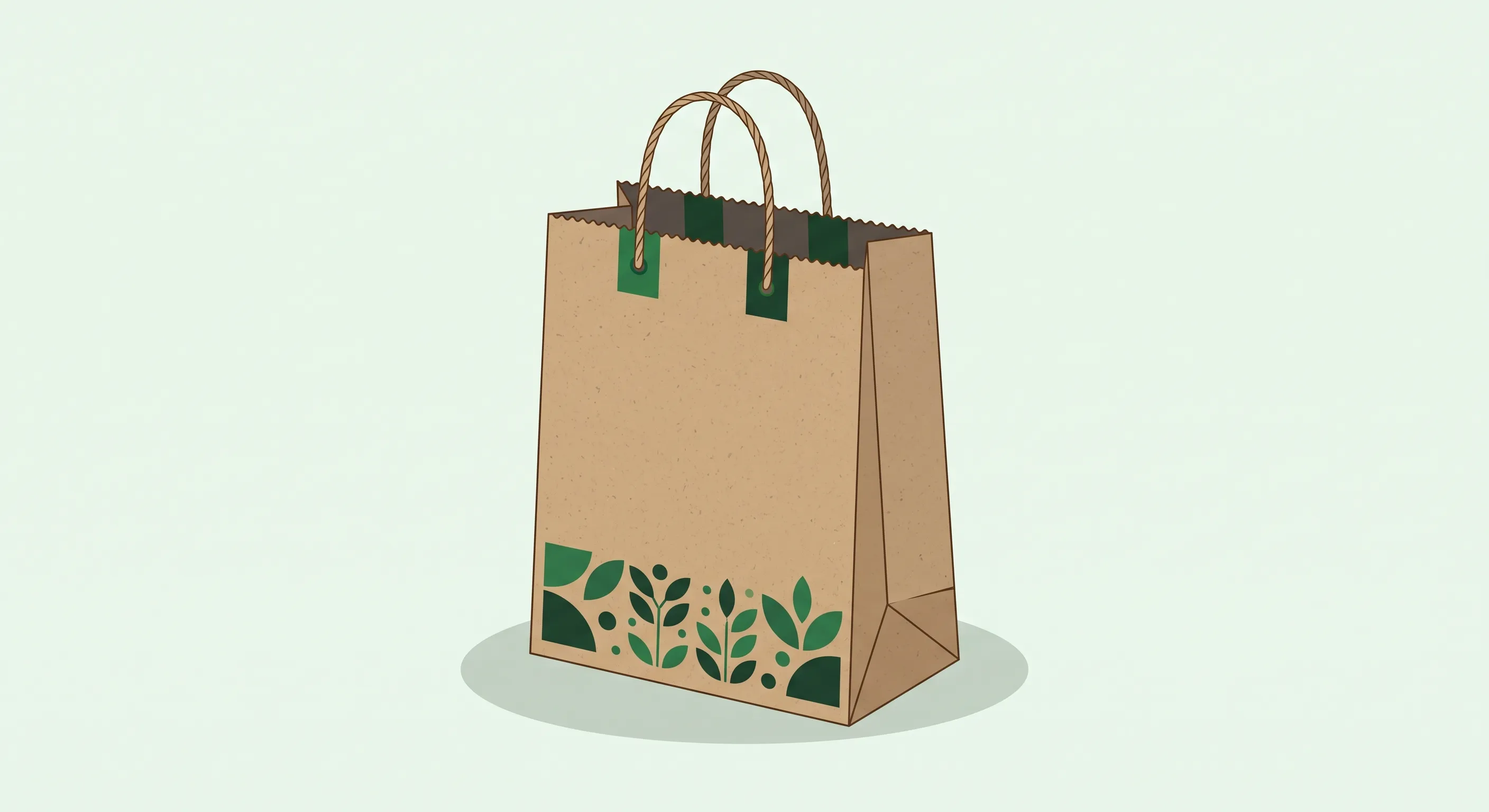 Bolsa take away de papel kraft para comida a domicilio
