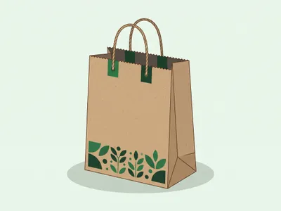 Bolsa take away de papel kraft para comida a domicilio