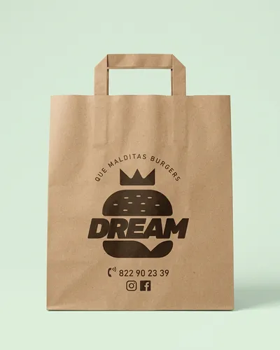 Bolsa de papel kraft personalizada para Dream Burgers